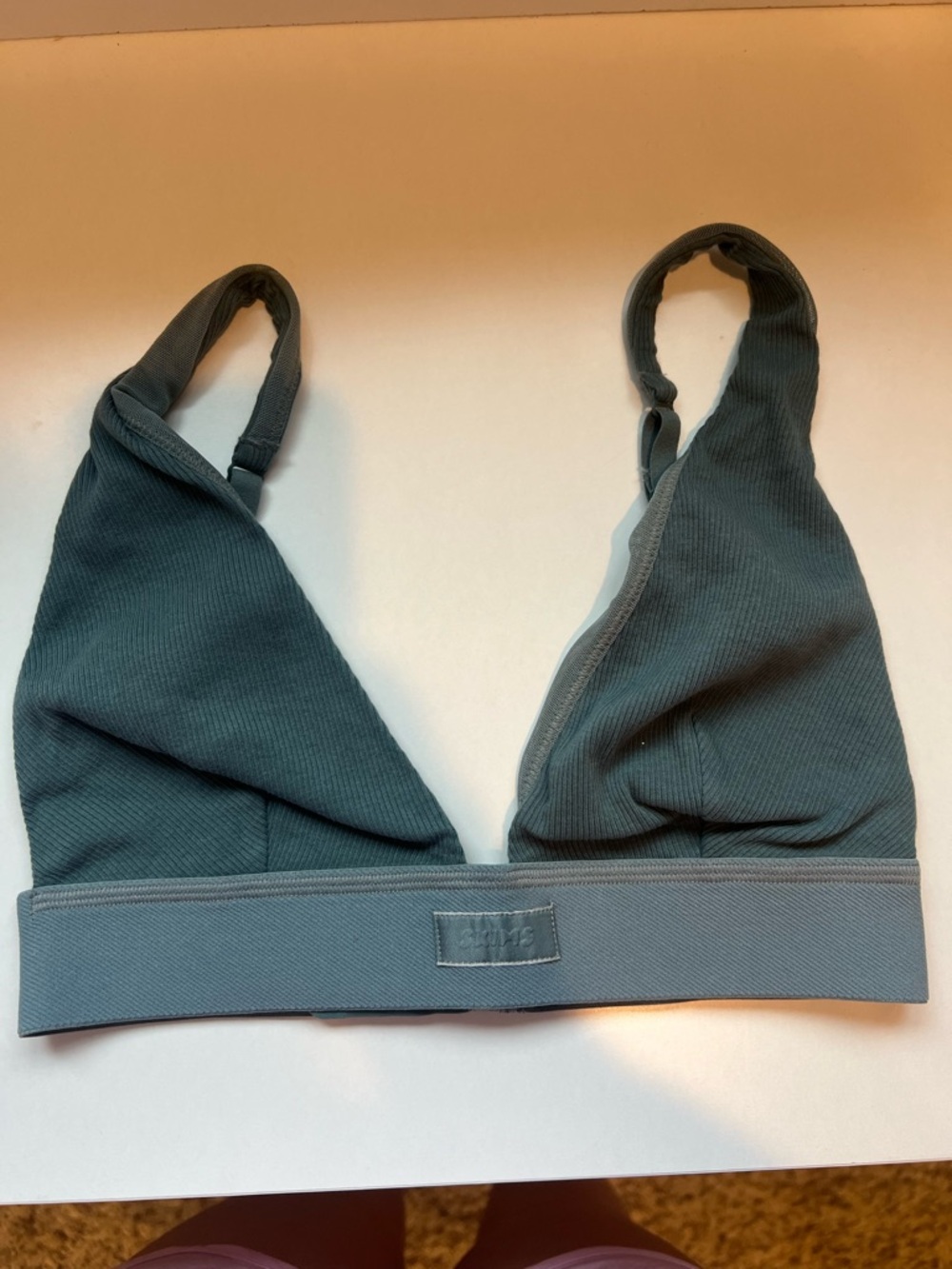 SKIMS Ribbed Triangle Bralette in Olive